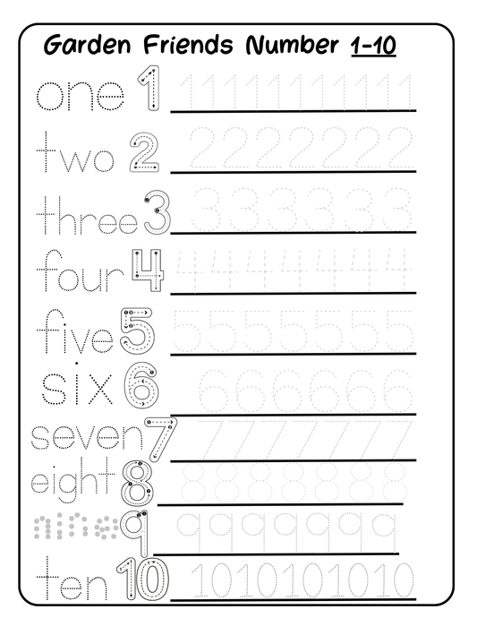 Count & Color & Write The # 1 - 10 Worksheet