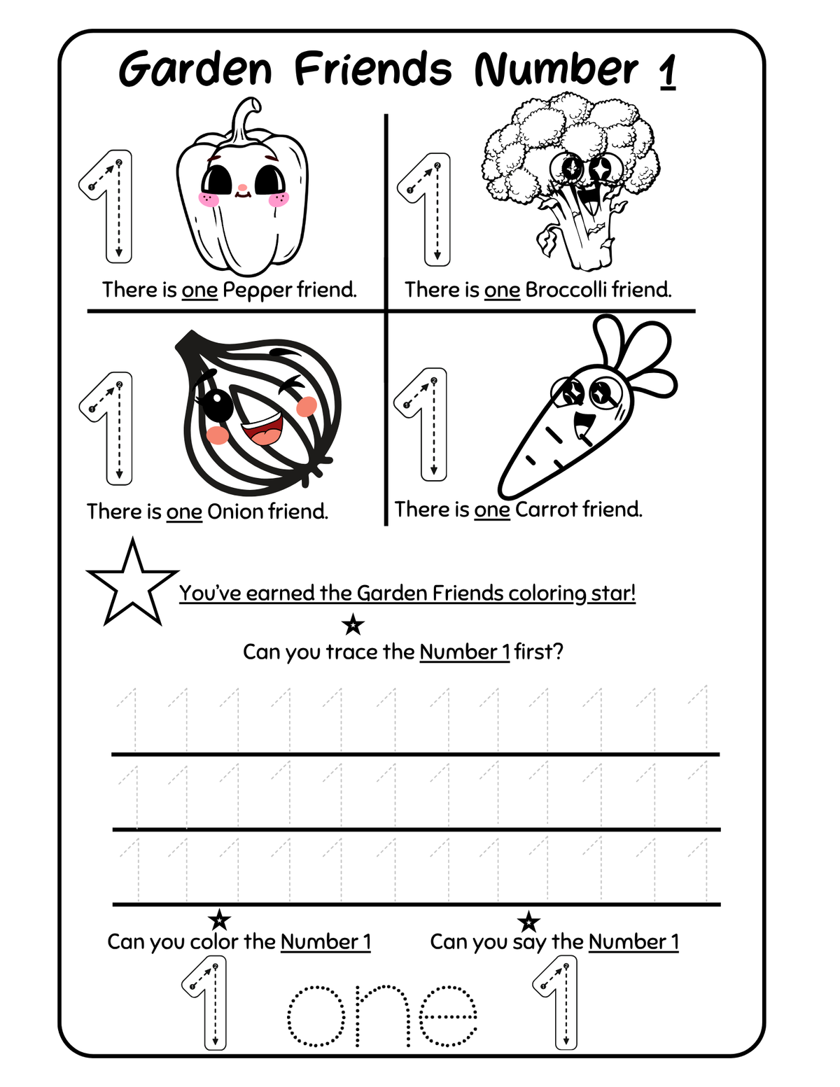 Count & Color The # 1 Worksheet