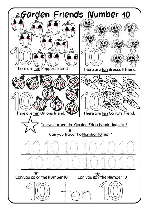 Count & Color The # 10 Worksheet