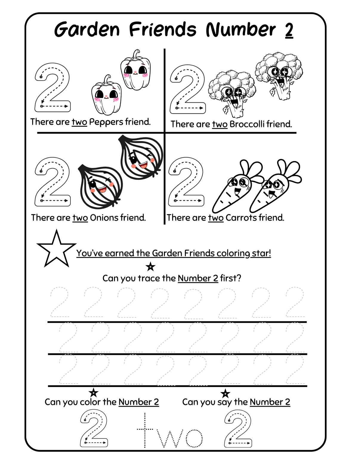 Count & Color The # 2 Worksheet